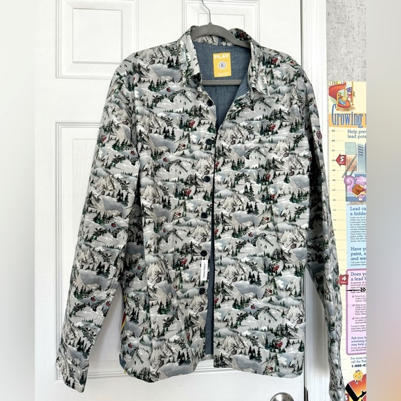 Serge Blanco Mens XL Limit Edition Play multicolor Button up Shirt long sleeve - Picture 1 of 12